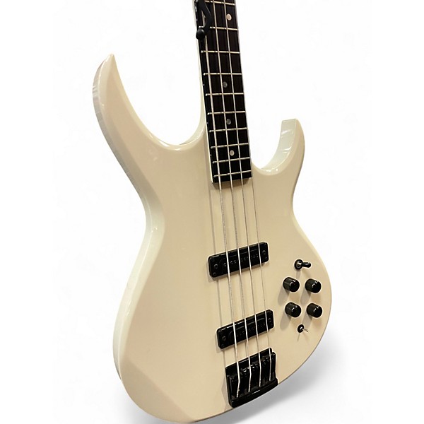Vintage 1980s Carvin LB60 White Electric Bass Guitar