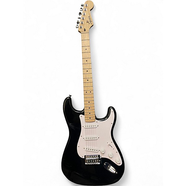 Used Squier stratocaster Black Solid Body Electric Guitar