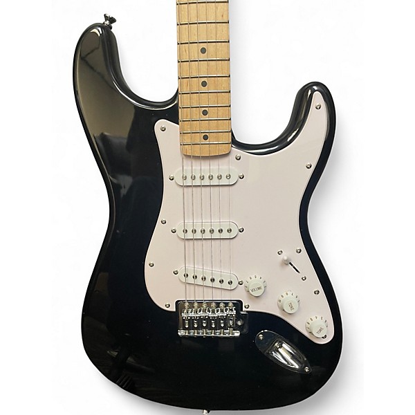 Used Squier stratocaster Black Solid Body Electric Guitar