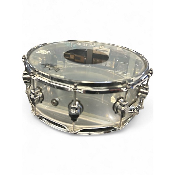 Used DW 14X5.5 Design Series Acrylic Snare Clear Drum
