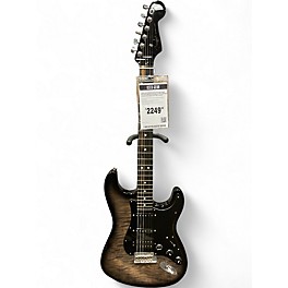Used 2019 Fender American QMT Strat HSS Pale Moon Trans Black TRANSPARENT BLACK Solid Body Electric Guitar