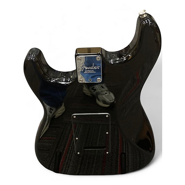 Used 2019 Fender American QMT Strat HSS Pale Moon Trans Black TRANSPARENT BLACK Solid Body Electric Guitar