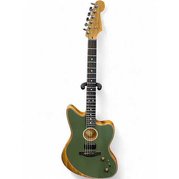 Used Fender ACOUSTASONIC PLAYER JAZZMASTER ANTIQUE OLIVE Acoustic Electric Guitar