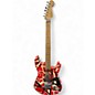 Used EVH Striped Series Frankie Red with Black and White Stripes Relic Solid Body Electric Guitar thumbnail