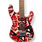 Used EVH Striped Series Frankie Red with Black and White Stripes Relic Solid Body Electric Guitar