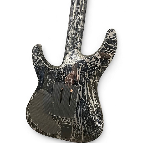 Used Schecter Guitar Research c1 fr-s silver mountain Black and Silver Solid Body Electric Guitar