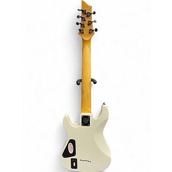 Used Schecter Guitar Research Demon 7 String White Solid Body Electric Guitar