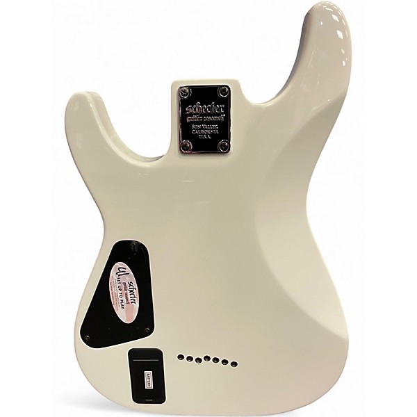 Used Schecter Guitar Research Demon 7 String White Solid Body Electric Guitar