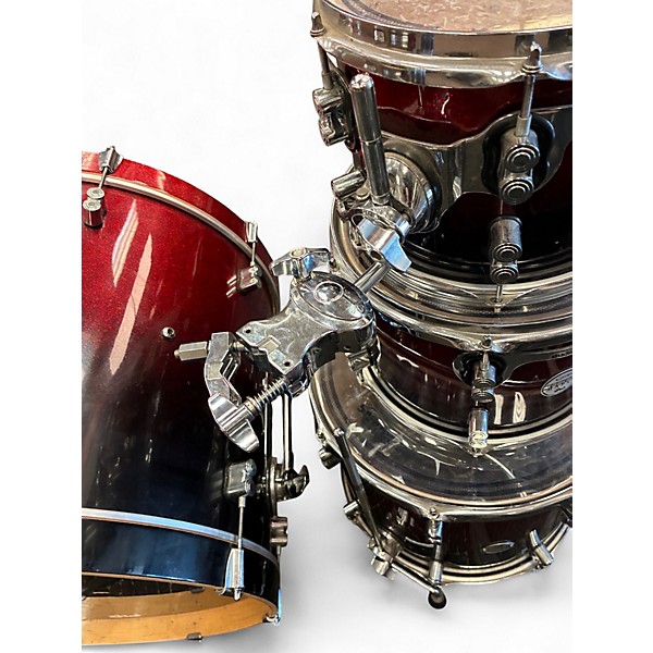 Used PDP by DW 4 Piece Concept Series Red to Black Fade Drum Kit