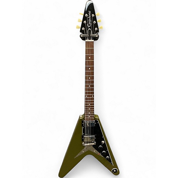 Used 2024 Epiphone Exclusive Run Flying V olive drab Solid Body Electric Guitar