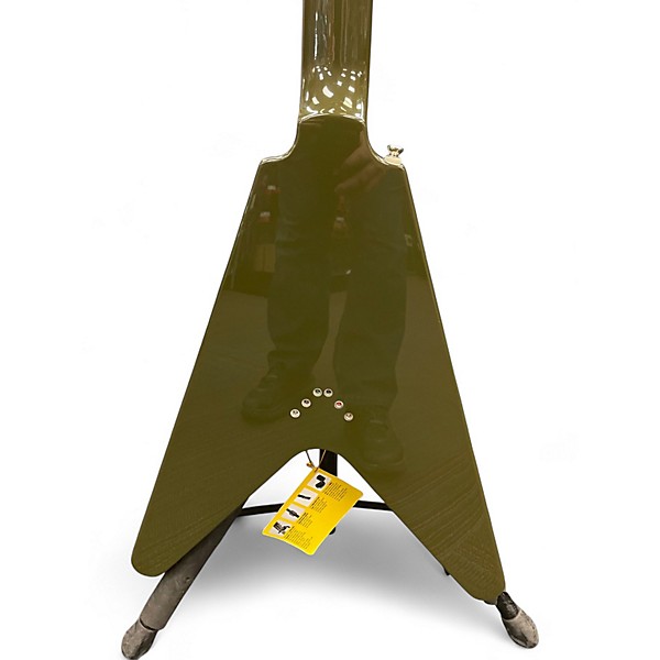 Used 2024 Epiphone Exclusive Run Flying V olive drab Solid Body Electric Guitar