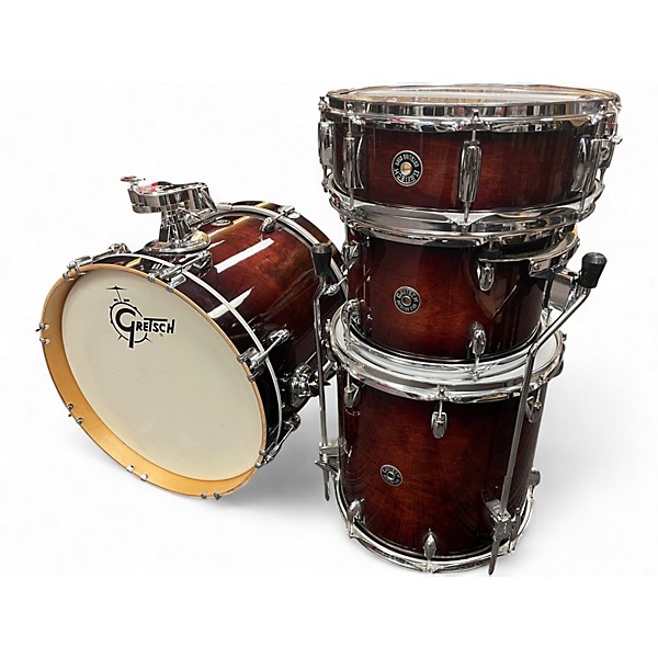Used Gretsch Drums 4 Piece Catalina Club Jazz Series Gloss Deep Cherry Burst Drum Kit