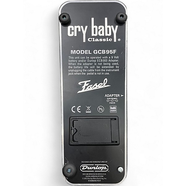 Used Dunlop GCB95F Crybaby Classic Wah With Fasel Inductor Effect Pedal