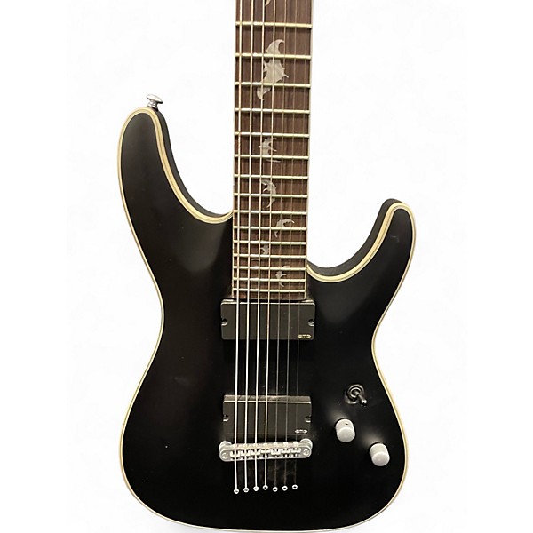 Used Schecter Guitar Research Damien Platinum Satin Black Solid Body Electric Guitar