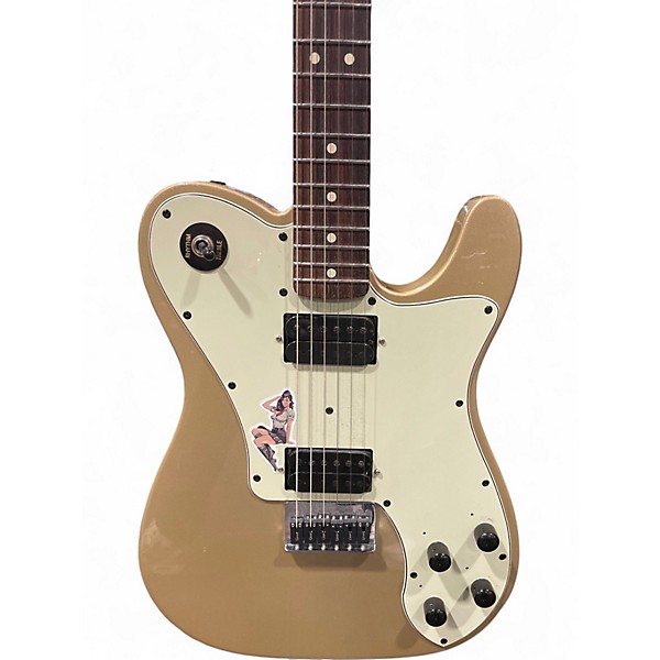 Used Fender Chris Shiflett Telecaster Deluxe Shoreline Gold Solid Body Electric Guitar