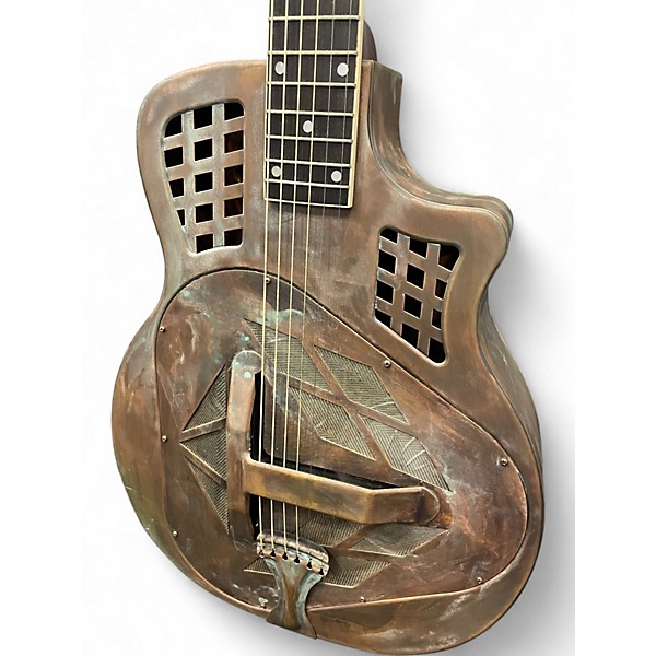 Used Republic Tricone RED COPPER RUST Resonator Guitar