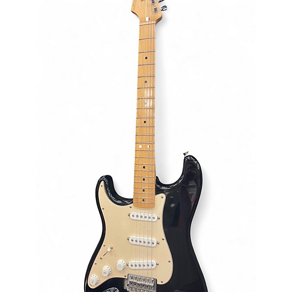 Used Fender Standard Stratocaster Left Handed Black and White Electric Guitar