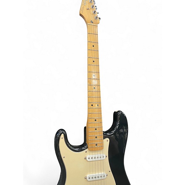 Used Fender Standard Stratocaster Left Handed Black and White Electric Guitar
