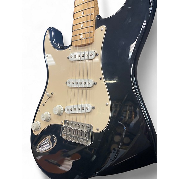 Used Fender Standard Stratocaster Left Handed Black and White Electric Guitar