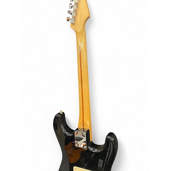 Used Fender Standard Stratocaster Left Handed Black and White Electric Guitar