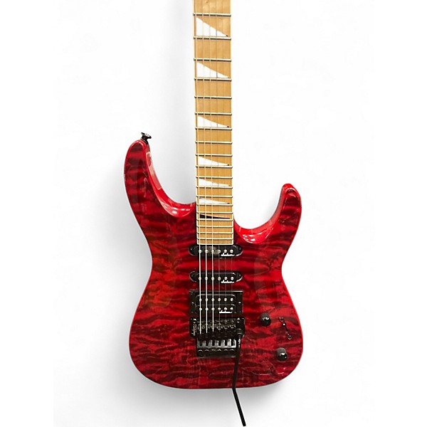 Used Jackson JS34Q Dinky Trans Red Solid Body Electric Guitar