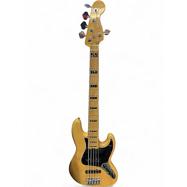 Used Fender American Elite Jazz Bass 5 String Natural Electric Bass Guitar