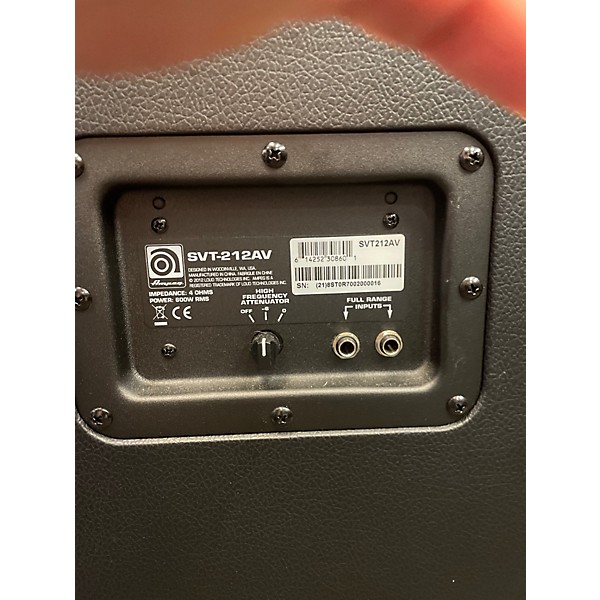 Used Ampeg SVT212AV 600W 2x12 Bass Cabinet
