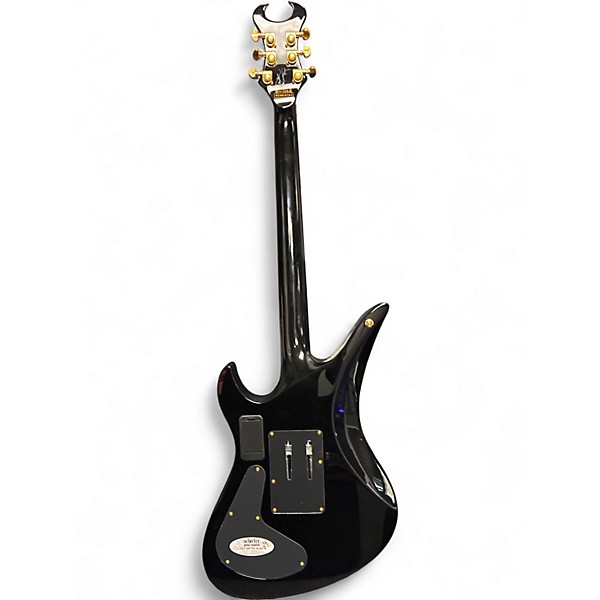 Used Schecter Guitar Research sinister custom-s Black and Gold Solid Body Electric Guitar
