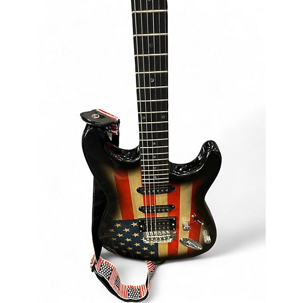 Used Leo Jaymz S STYLE AMERICAN FLAG Solid Body Electric Guitar