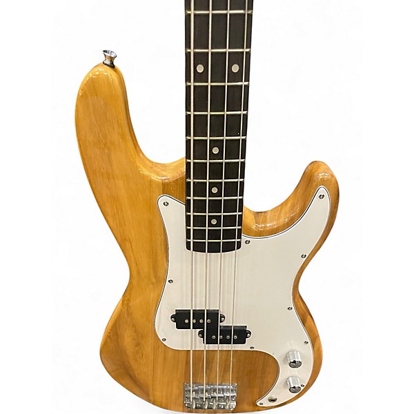 Used Glarry BASS Natural Electric Bass Guitar