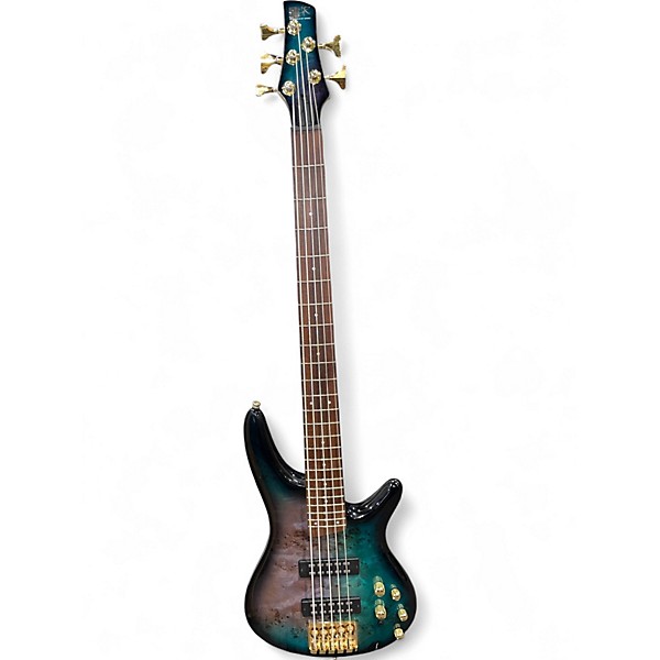 Used Ibanez SR405EPBDX 5 String SEAFLOOR BURST Electric Bass Guitar