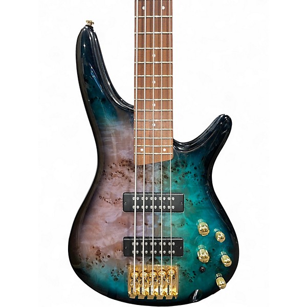 Used Ibanez SR405EPBDX 5 String SEAFLOOR BURST Electric Bass Guitar