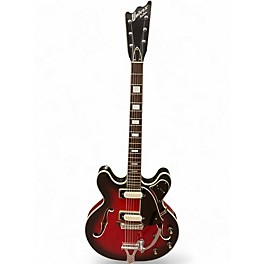 Used Univox Custom Crimson Red Burst Hollow Body Electric Guitar