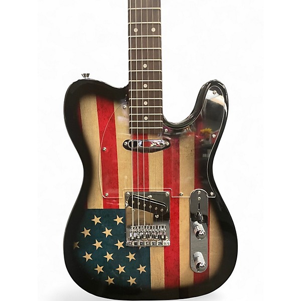 Used Leo Jaymz TELECASTER STYLE AMERICAN FLAG Solid Body Electric Guitar