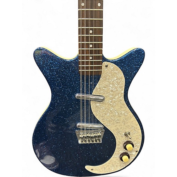 Used 2002 Danelectro DC12 Blue Sparkle Solid Body Electric Guitar