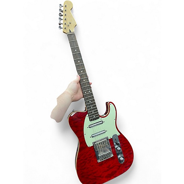 Used Squier Standard Telecaster Crimson Red Trans Solid Body Electric Guitar