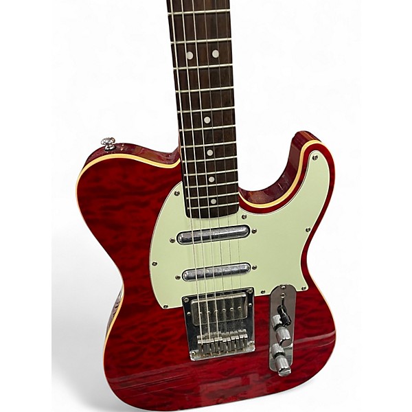 Used Squier Standard Telecaster Crimson Red Trans Solid Body Electric Guitar
