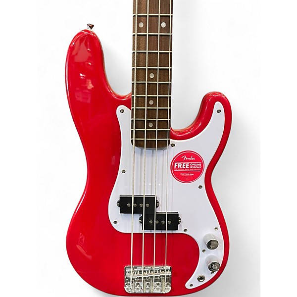 Used Squier Mini Bass Red Electric Bass Guitar