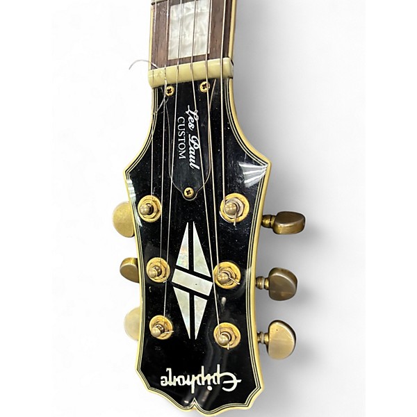 Used Epiphone Les Paul Custom Black Solid Body Electric Guitar