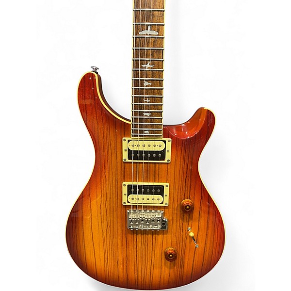 Used 2018 PRS SE CUSTOM 24 ZEBRAWOOD Vintage Sunburst Solid Body Electric Guitar
