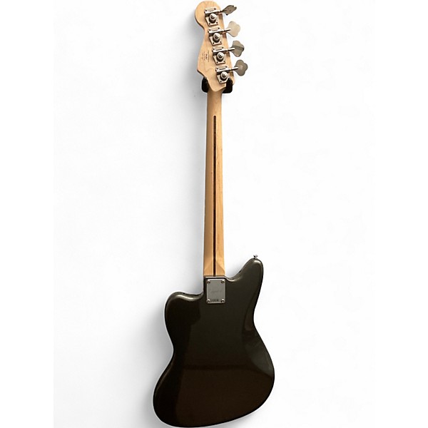 Used Squier Short Scale Vintage Modified Jaguar Metallic Silver Electric Bass Guitar