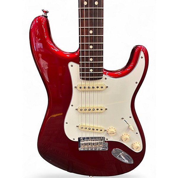 Used Fender American Professional Stratocaster with Rosewood Neck Candy Apple Red Metallic Solid Body Electric Guitar