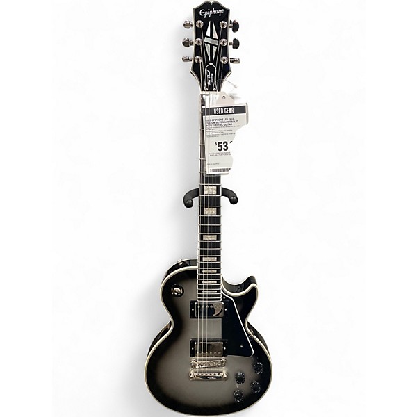 Used Epiphone Les Paul Custom Silverburst Solid Body Electric Guitar