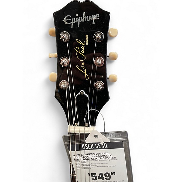 Used Epiphone Les Paul Double Cut Junior Black Solid Body Electric Guitar