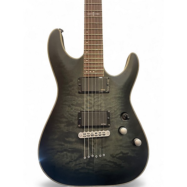 Used Schecter Guitar Research C1 Platinum Trans Black Solid Body Electric Guitar