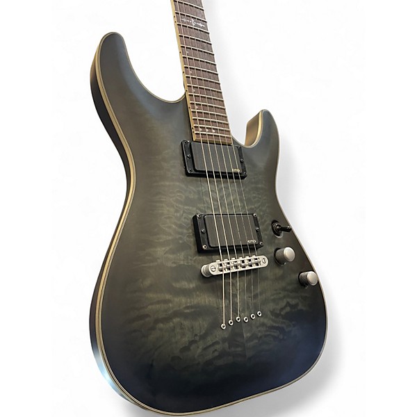 Used Schecter Guitar Research C1 Platinum Trans Black Solid Body Electric Guitar