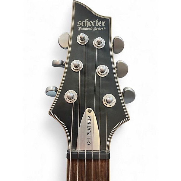 Used Schecter Guitar Research C1 Platinum Trans Black Solid Body Electric Guitar