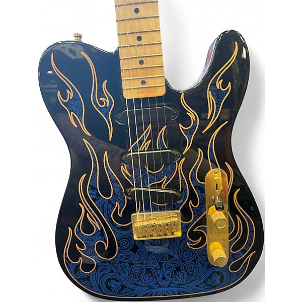 Used Fender Artist Series James Burton Telecaster Blue Ghost Flames Solid Body Electric Guitar