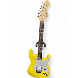 Used Fender Tom Delonge Signature Stratocaster Graffiti Yellow Solid Body Electric Guitar
