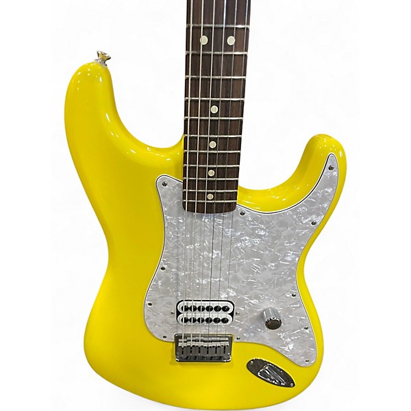 Used Fender Tom Delonge Signature Stratocaster Graffiti Yellow Solid Body Electric Guitar